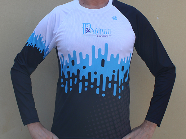 חולצת ריצה ארוכה מנדפת בייצור קסטום | BGym - ביגוד 2021 לקבוצת BGym ב-3 גרסאות צבע זוהר