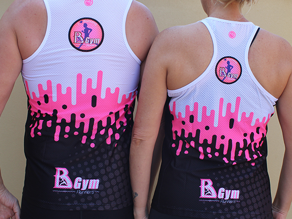 גב גופיות ריצה בגזרת גברים ונשים | BGym - ביגוד 2021 לקבוצת BGym ב-3 גרסאות צבע זוהר
