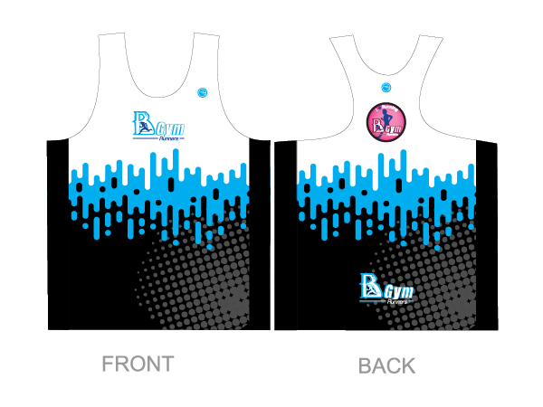 עיצוב גזרת נשים לגופיית ריצה | BGym - ביגוד 2021 לקבוצת BGym ב-3 גרסאות צבע זוהר