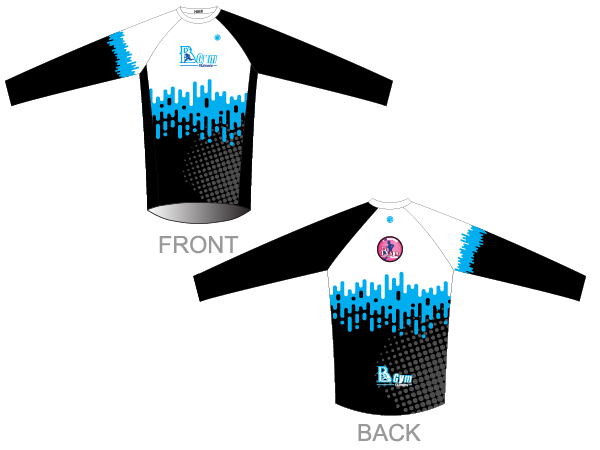 עיצוב חולצות ארוכות גזרת גברים | BGym - ביגוד 2021 לקבוצת BGym ב-3 גרסאות צבע זוהר