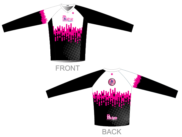 עיצוב חולצות ריצה ארוכות לנשים | BGym - ביגוד 2021 לקבוצת BGym ב-3 גרסאות צבע זוהר