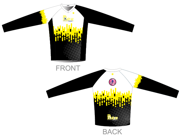 עיצוב חולצת ריצה שרוול ארוך בגזרת נשים | BGym - ביגוד 2021 לקבוצת BGym ב-3 גרסאות צבע זוהר