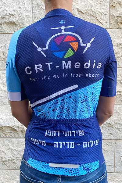 גב חולצת רכיבה גרסה כחולה | CRT-Media - ביגוד רכיבה CRT-Media