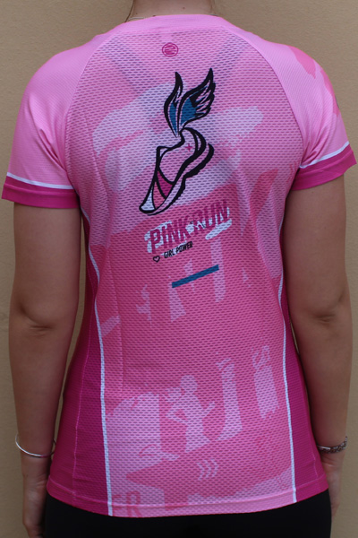 גב רשת מאוורר בחולצת נשים | Pink Run - ביגוד ריצה לקבוצת הנשים Pink Run