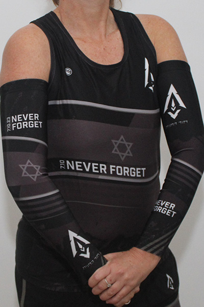 שרוולי ידיים קסטום | חוד החנית - ביגוד אישי לירדן עובדיה למרוץ הספרטניון