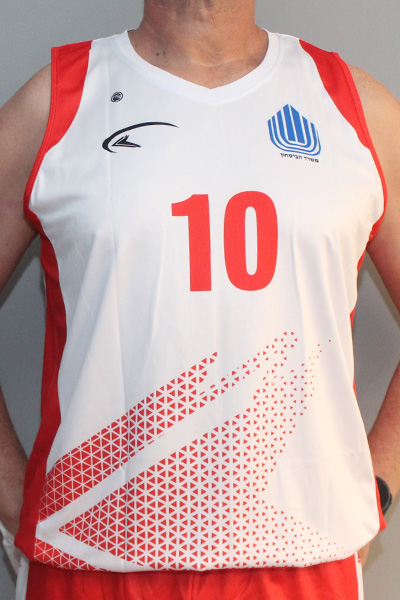 גופיית כדורסל קסטום בהירה | משרד הביטחון - ביגוד לקבוצת הכדורסל, מחוז צפון