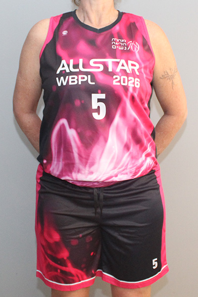 סט כדורסל קאסטום - גופיה ומכנס | מנהלת הליגה נשים - ביגוד משחק האולסטאר לנשים, 2026