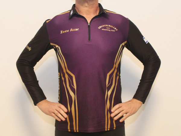 חולצת פולו ארוכה עם רוכסן | Golden Bullet - ביגוד למועדון הירי, Golden Bullet