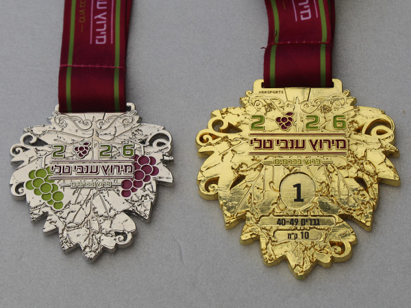 מדליות מרוץ ענבי טלי 2026 | Tri Plus - פרוייקטים קאסטום עבור טרי פלוס הפקות
