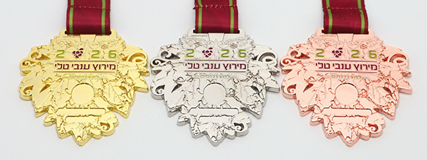 מדליות זהב-כסף-ארד מרוץ ענבי טלי | Tri Plus - פרוייקטים קאסטום עבור טרי פלוס הפקות