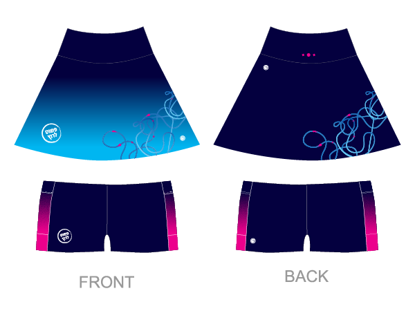 עיצוב חצאית ריצה כוללת טייץ ממותגים | פשוט לרוץ - ביגוד ריצה קסטום לקבוצת פשוט לרוץ