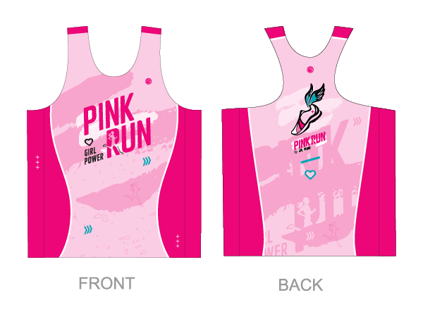 עיצוב גופיית נשים | Pink Run - ביגוד ריצה לקבוצת הנשים Pink Run